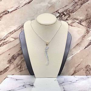 Diamond Curve Pendant Custom Platinum Jewelers MS