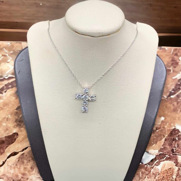 14kt White Gold Diamond Cross Necklace Cross Platinum Jewelers MS