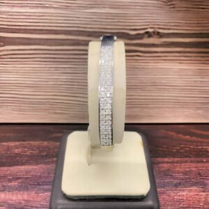 14kt White Gold Double Row Diamond Bangle Bangle Platinum Jewelers MS