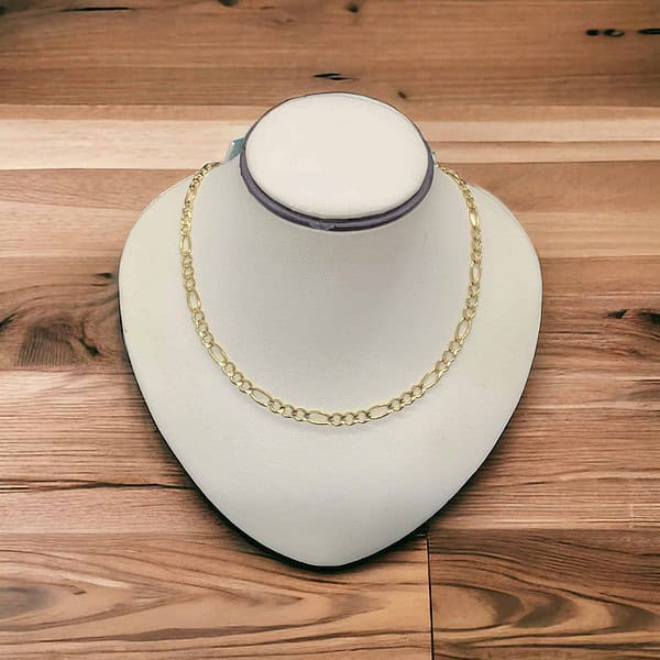 Yellow Gold Figaro Link Necklace