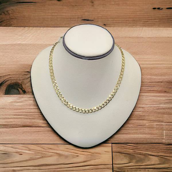 10K Yellow Gold 22" Curb Link Necklace 5.25 MM