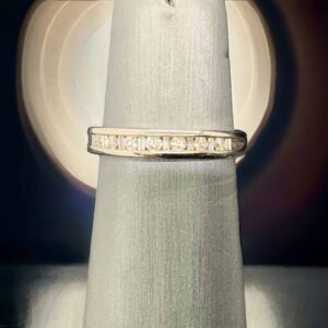 14kt White Gold Anniversary Diamond Band with Baguette and Round Diamonds Anniversary Platinum Jewelers MS