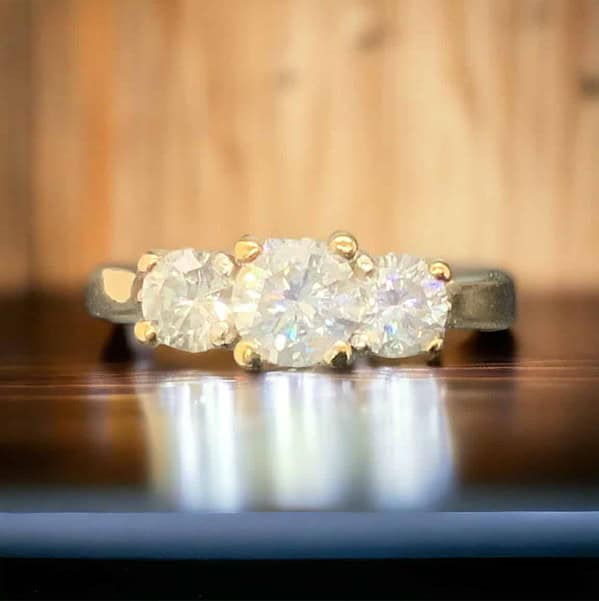 14kt Yellow Gold Three-Stone 1 Carat Diamond Ring