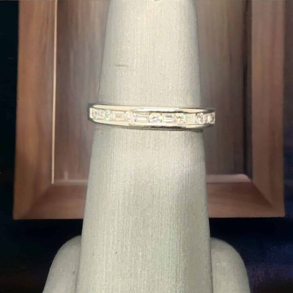 18kt Anniversary Diamond Band Round and Baguette Cut Diamonds