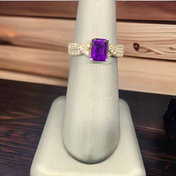 Amethyst White Sapphire Ring Amethyst Platinum Jewelers MS