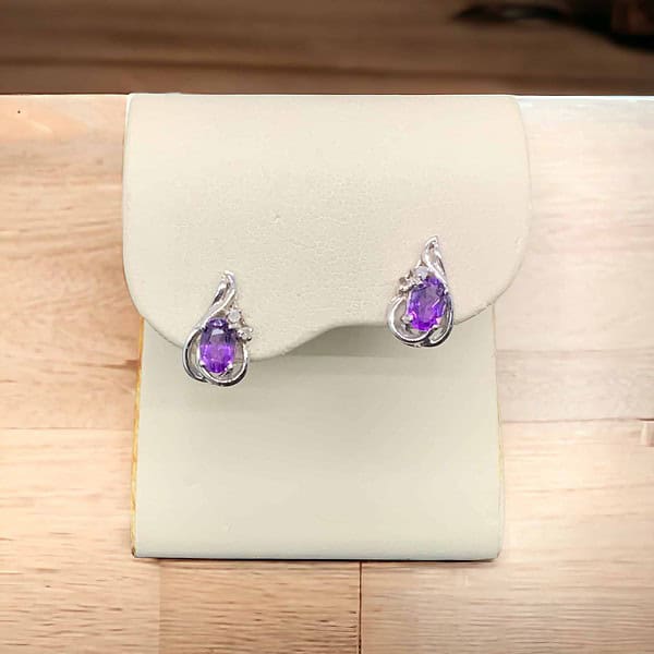 Amethyst Diamond Earrings