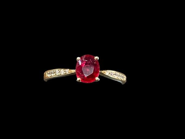 Ruby Diamond Ring Oval Ruby Platinum Jewelers MS