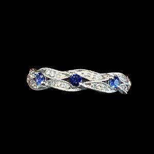 Sapphire Diamond Ring Sapphire Platinum Jewelers MS