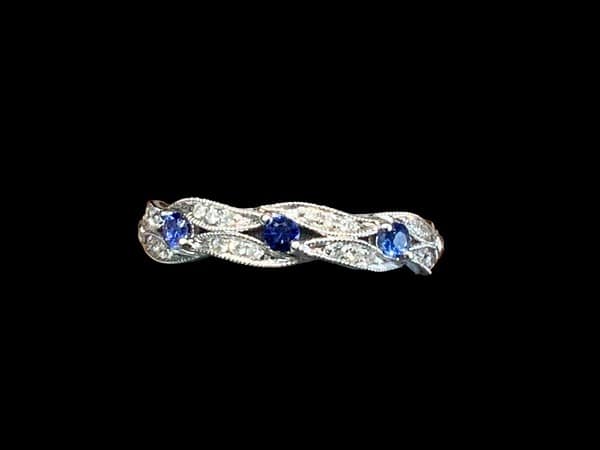 Sapphire Diamond Ring Sapphire Platinum Jewelers MS