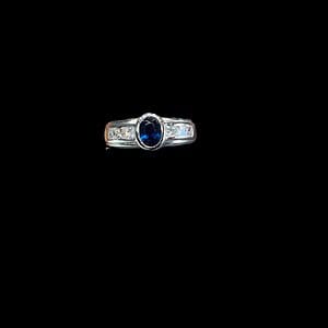 Sapphire Diamond Ring Sapphire Platinum Jewelers MS