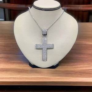 14kt White Gold 2.5 Carat Diamond Cross Consignment Platinum Jewelers MS