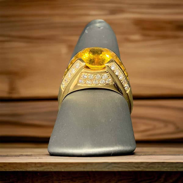 14kt Yellow Gold Citrine and Diamond Consignment Platinum Jewelers MS