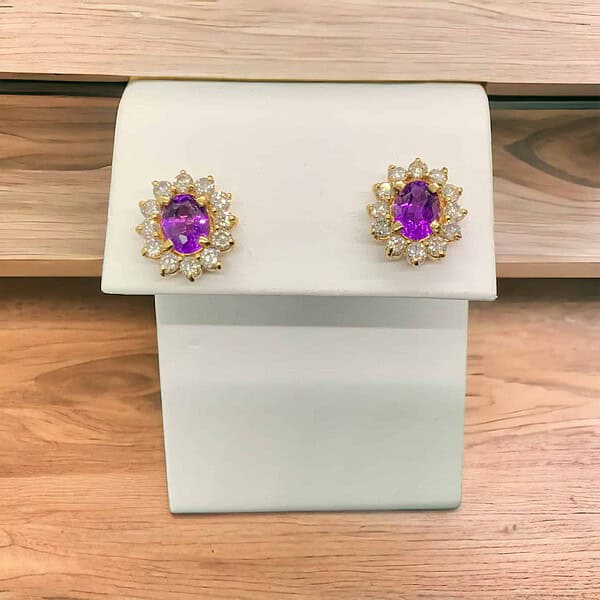 Exquisite Amethyst and Diamond Earrings