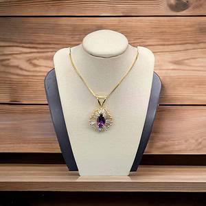 Exquisite Amethyst Diamond Necklace Amethyst Platinum Jewelers MS