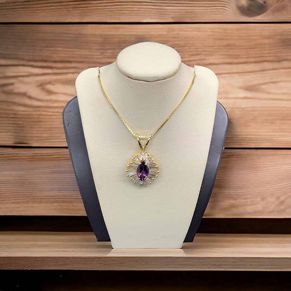 Exquisite Amethyst Diamond Necklace Amethyst Platinum Jewelers MS