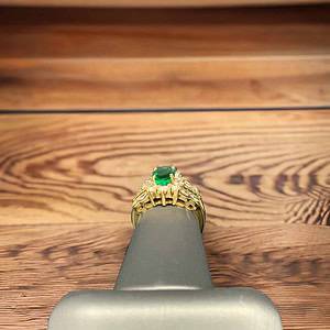 Emerald Diamond Ring 14kt Yellow Gold – Luxurious Craftsmanship Emerald Platinum Jewelers MS