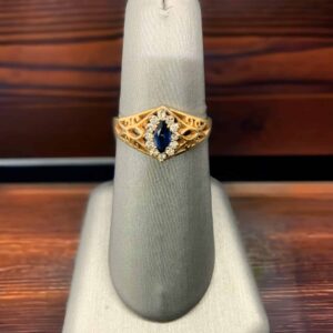 14kt Yellow Gold Sapphire Diamond Ring – Elite Gold Jewelry Consignment Platinum Jewelers MS