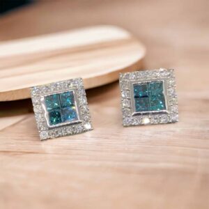 Invisible Set Diamond Earrings Diamonds Platinum Jewelers MS