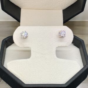 1/2 Carat LG Diamond Stud Earrings Studs Platinum Jewelers MS