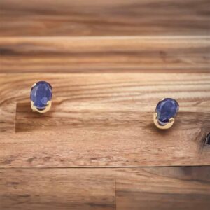 Sapphire Oval Studs Sapphire Platinum Jewelers MS