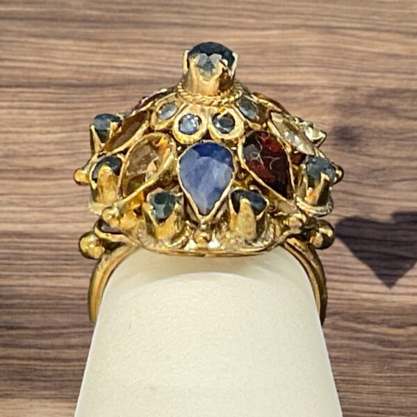 Antique Victorian Multi Gemstone Ring Cocktail Ring Platinum Jewelers MS