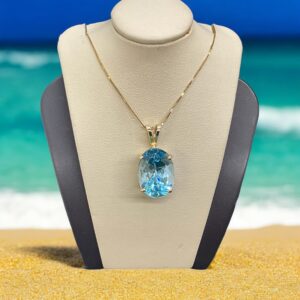 Blue Topaz Pendant Blue Topaz Platinum Jewelers MS