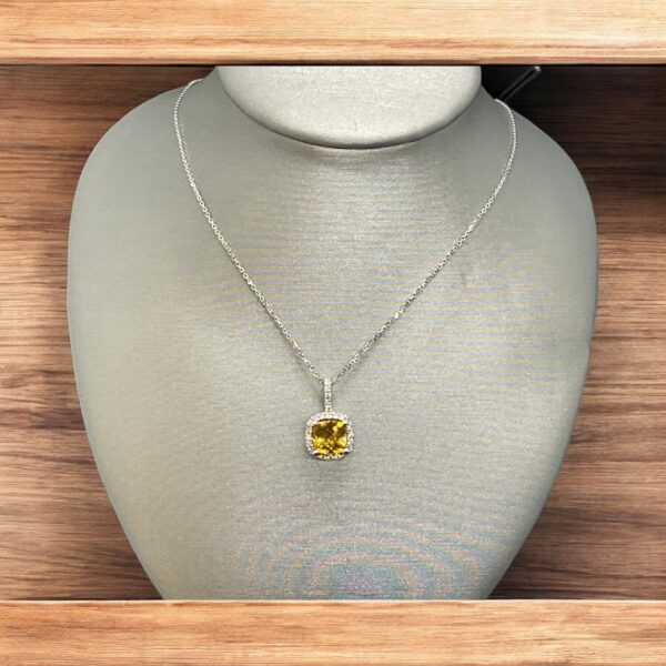 Cushion Cut Citrine Citrine Platinum Jewelers MS