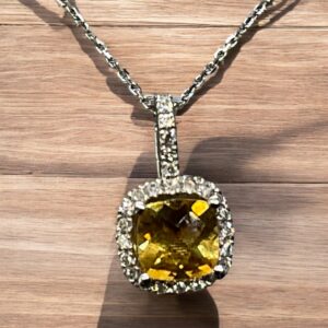 Cushion Cut Citrine Citrine Platinum Jewelers MS