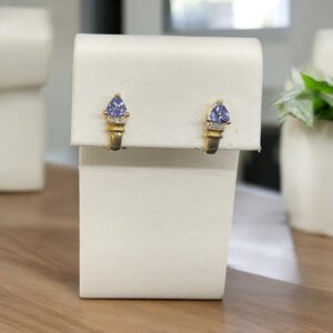 Tanzanite Earrings in 14kt Yellow Gold Earrings Platinum Jewelers MS