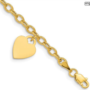 10kt Yellow Gold Heart Anklet Anklet Platinum Jewelers MS