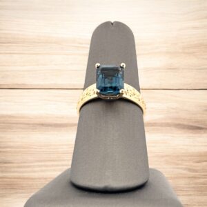 3.75 Carat London Blue Topaz Blue Topaz Platinum Jewelers MS