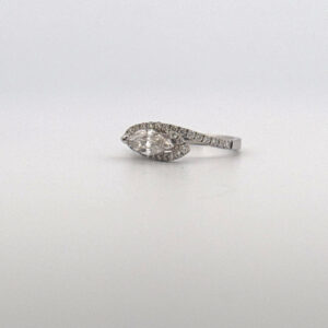 18kt White Gold Diamond Bridal Ring Bridal Platinum Jewelers MS