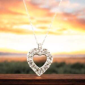 White Gold Heart Pendant Necklace Pendants Platinum Jewelers MS