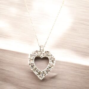 White Gold Heart Pendant Necklace Pendants Platinum Jewelers MS