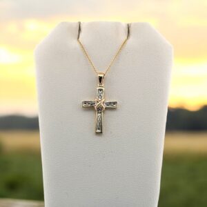 10kt Yellow Gold Diamond Cross Pendant Cross Platinum Jewelers MS