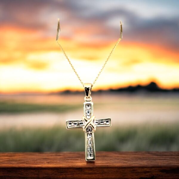 10kt Yellow Gold Diamond Cross Pendant