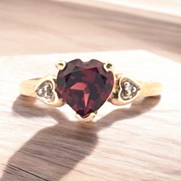 Heart Shaped Garnet Ring