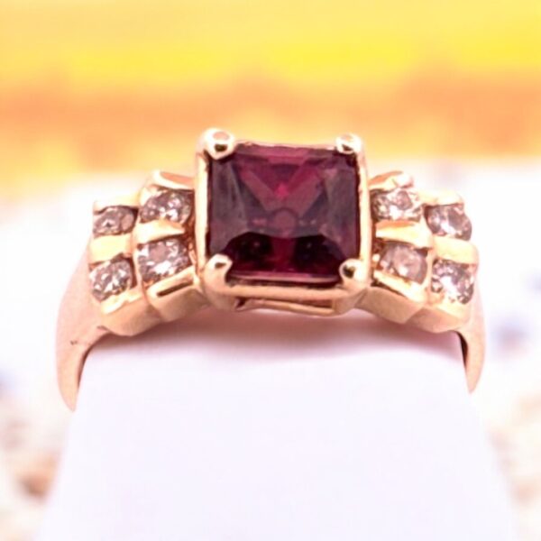 Mozambique Cushion Cut Garnet Ring