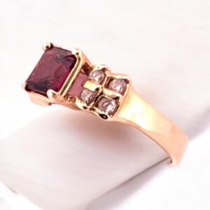 Mozambique Cushion Cut Garnet Ring Garnet Platinum Jewelers MS