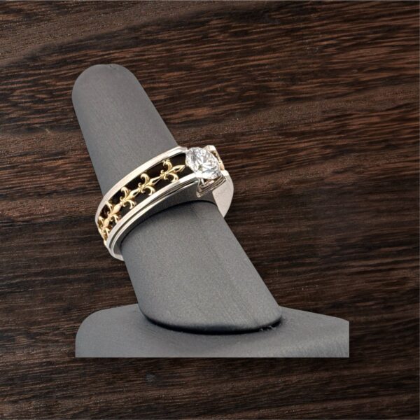 Diamond Men's Fleur-de-lis Ring (Made to Order) - Image 2