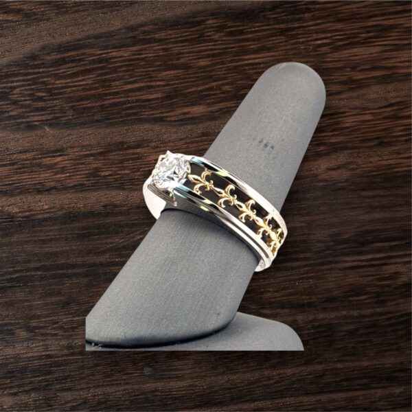 Diamond Men's Fleur-de-lis Ring (Made to Order) - Image 3