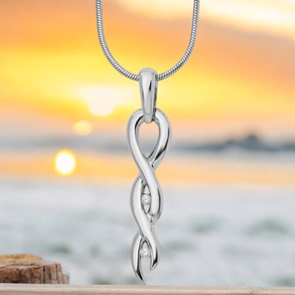 White Ice Sterling Silver Twisted Necklace Silver Necklace Platinum Jewelers MS