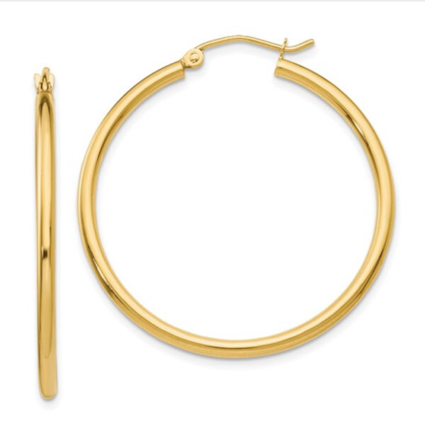 2 MM Gold Hoops Gold Jewelry Platinum Jewelers MS