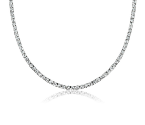 14kt White Gold 6 Carat Diamond Tennis Necklace Diamonds Platinum Jewelers MS