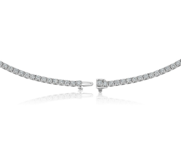 14kt White Gold 7 Carat LG Diamond Tennis Necklace - Image 2