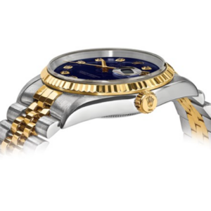 USA Pre-owned Rolex-Independently Certified Steel and 18k 36mm Jubilee Datejust Blue Diamond Dial and Fluted Bezel Watch Rolex - Pre-Owned Platinum Jewelers MS