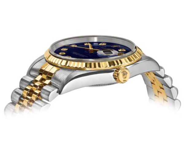 USA Pre-owned Rolex-Independently Certified Steel and 18k 36mm Jubilee Datejust Blue Diamond Dial and Fluted Bezel Watch Rolex - Pre-Owned Platinum Jewelers MS