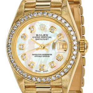 USA Pre-owned Rolex-Independently Certified 18k 26mm Case Presidential Mother of Pearl Diamond Dial and Bezel Watch Rolex - Pre-Owned Platinum Jewelers MS