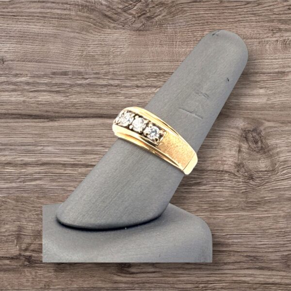 14kt Yellow Gold Men's Diamond Band