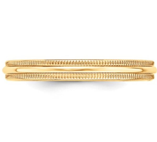 14kt Yellow Gold Milgrain Wedding Band - Image 3